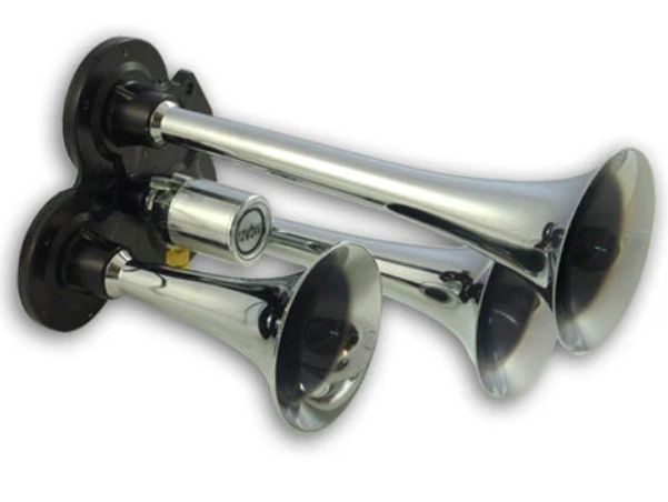 12" TH1007 Chrome Triple Train Air Horn Only Air Manage